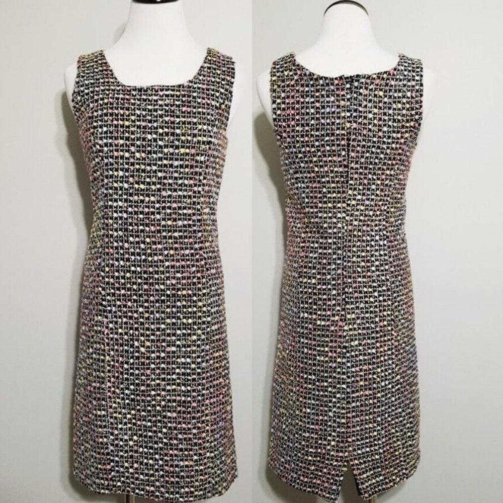 Carlucci Shimmer Tweed Dress 6 Women Sleeveless 90s Nos Vintage Timeless Classic